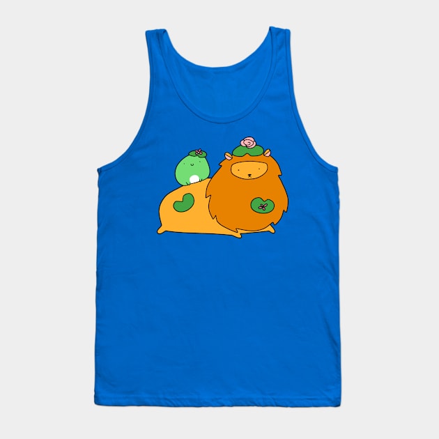 Lily Pad Lion and Frog Tank Top by saradaboru